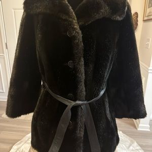 Stunning! Grandella II Styled by Sportowne Faux Mink Fur, deep brown, size 16.